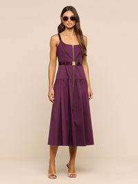 L'AGENCE Rima Dress in Deep Sangria – Image 1