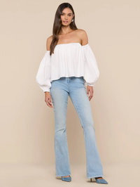 L'AGENCE Sarai Off-the-Shoulder Top in White in WHITE – Image 4