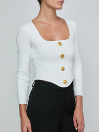 Sasha Knit Corset Top by L'AGENCE - View 3