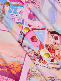 L'AGENCE Seina Poplin Midi Skirt in POSTCARD PRINT – Image 4