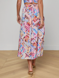L'AGENCE Seina Poplin Midi Skirt in POSTCARD PRINT – Image 5
