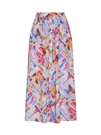 L'AGENCE Seina Poplin Midi Skirt in POSTCARD PRINT – Image 7