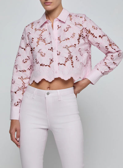 Seychelle Cropped Eyelet Blouse