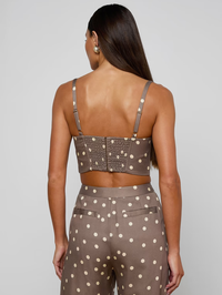 Sonya Bustier in Cardamom Polka Dot by L'AGENCE - View 4
