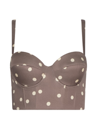 Sonya Bustier in Cardamom Polka Dot by L'AGENCE - View 9