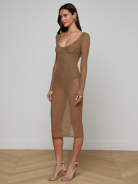 Sorella Mesh Midi Dress by L'AGENCE - View 2