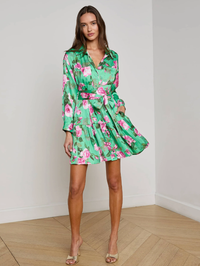 Virlen Satin Shirt Dress by L'AGENCE - View 4