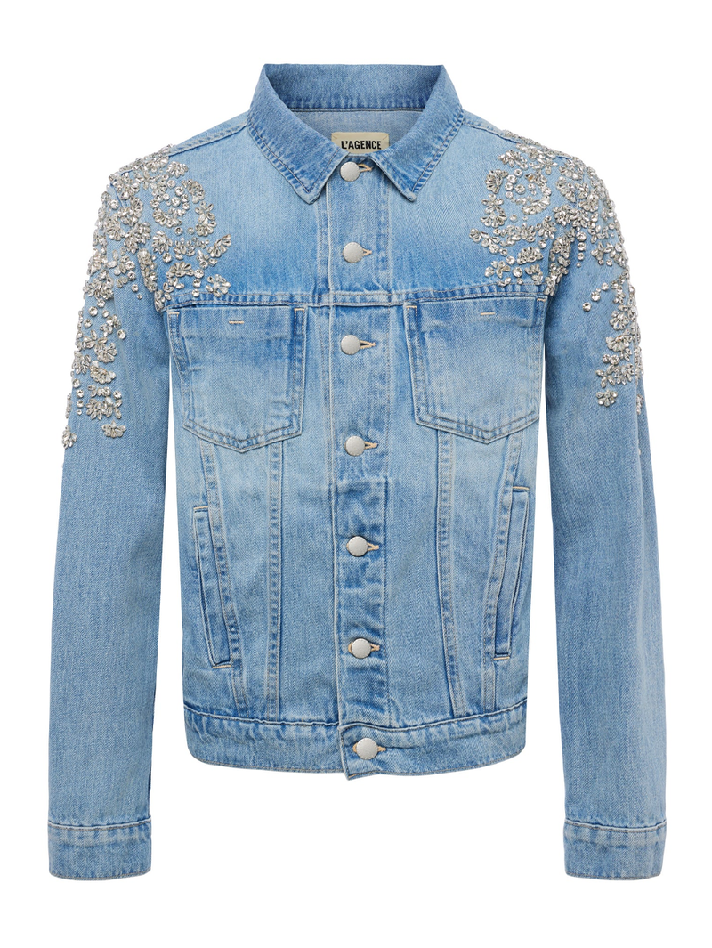 Mack Denim Crystal-Embellished Jacket