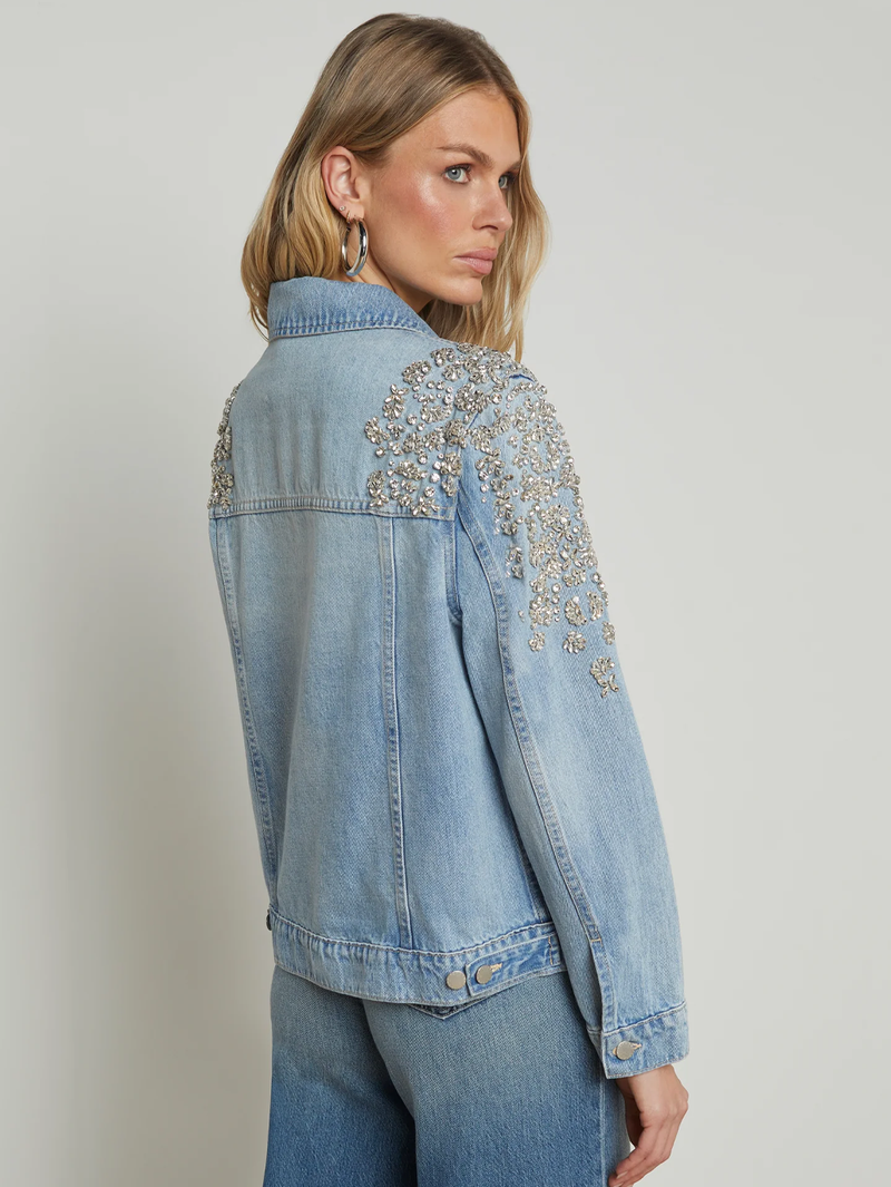 Mack Denim Crystal-Embellished Jacket