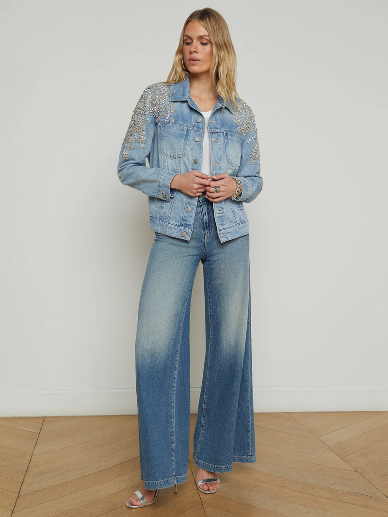Mack Denim Crystal-Embellished Jacket
