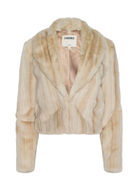 Davy Faux Fur Jacket in Latte Striped Fur