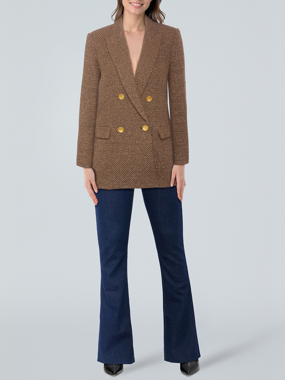 Riva Double Breasted Knit Blazer
