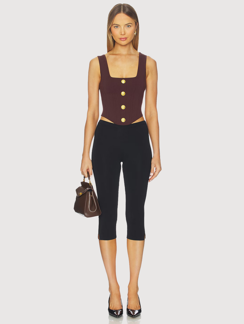 Saga Knit Top in Chocolate