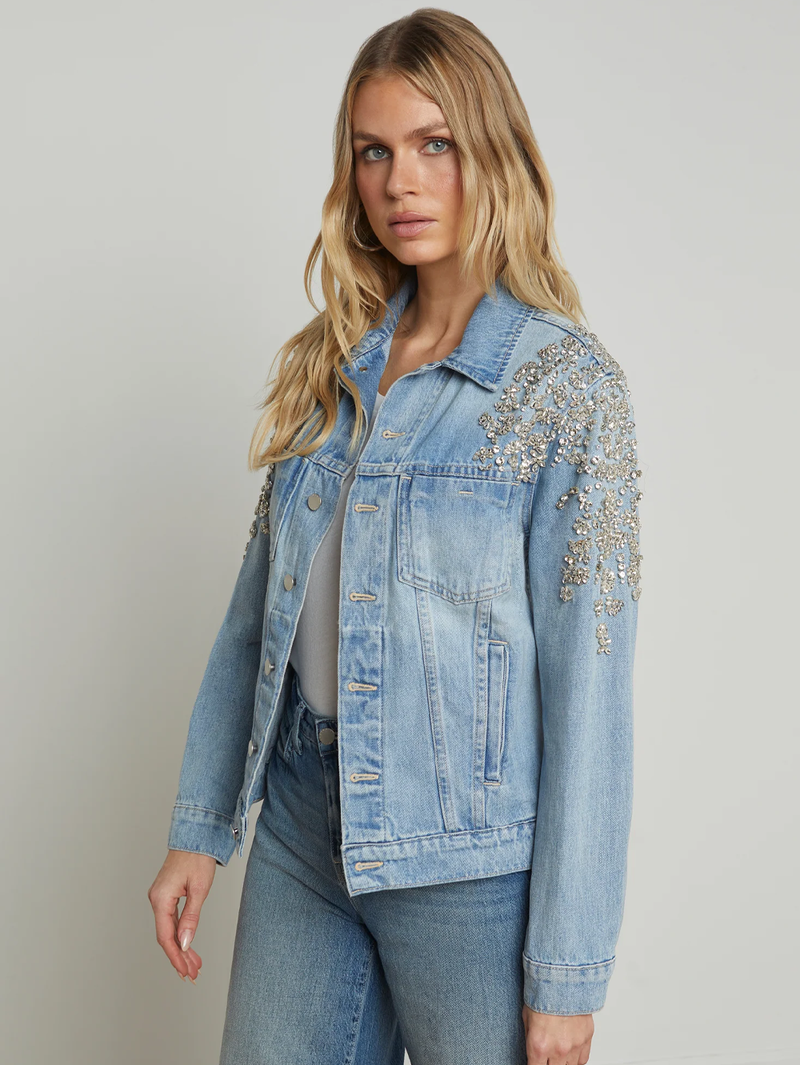 Mack Denim Crystal-Embellished Jacket