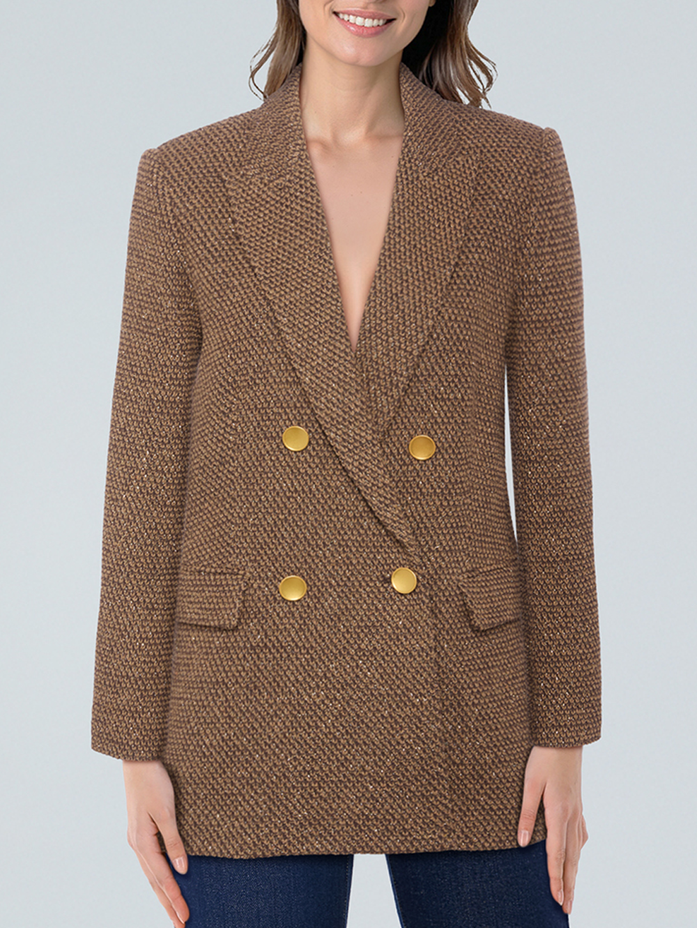 Riva Double Breasted Knit Blazer
