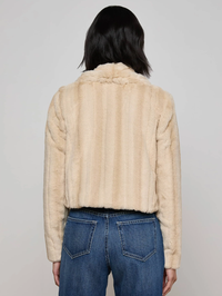 Davy Faux Fur Jacket in Latte Striped Fur