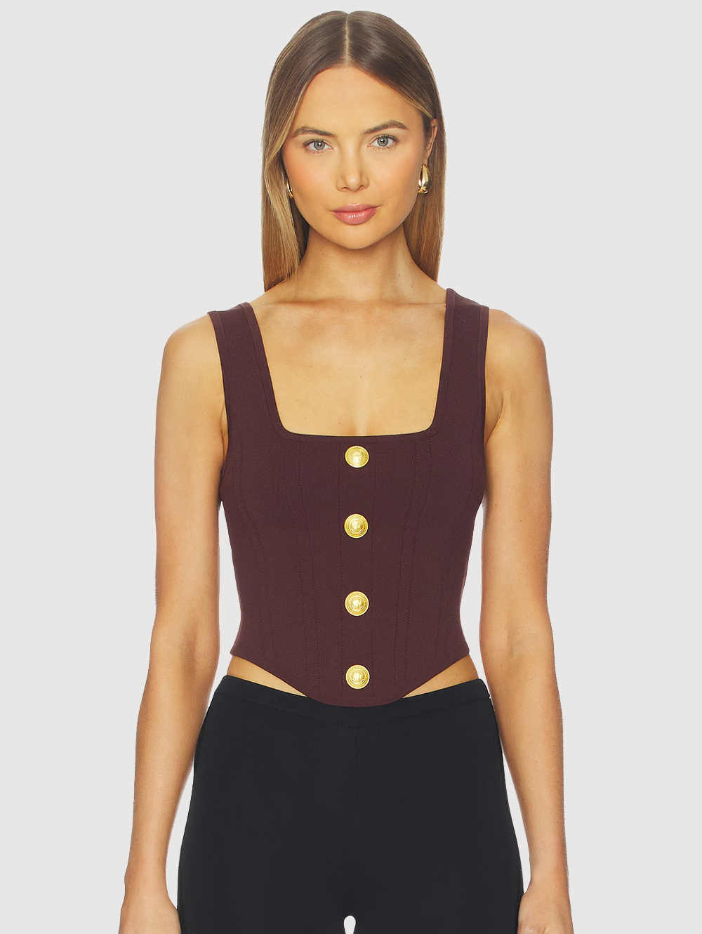 Saga Knit Top in Chocolate