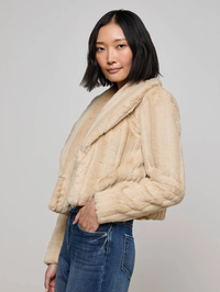 Davy Faux Fur Jacket in Latte Striped Fur