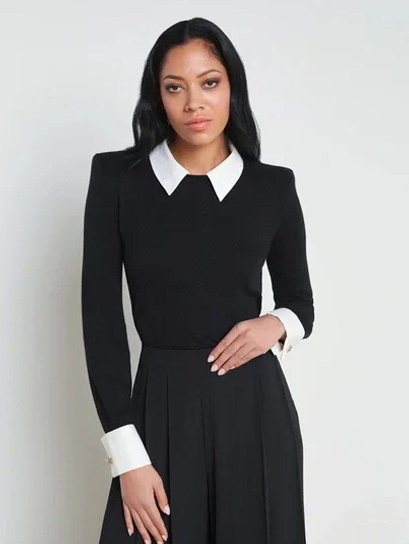 April Poplin Collar Pullover Top