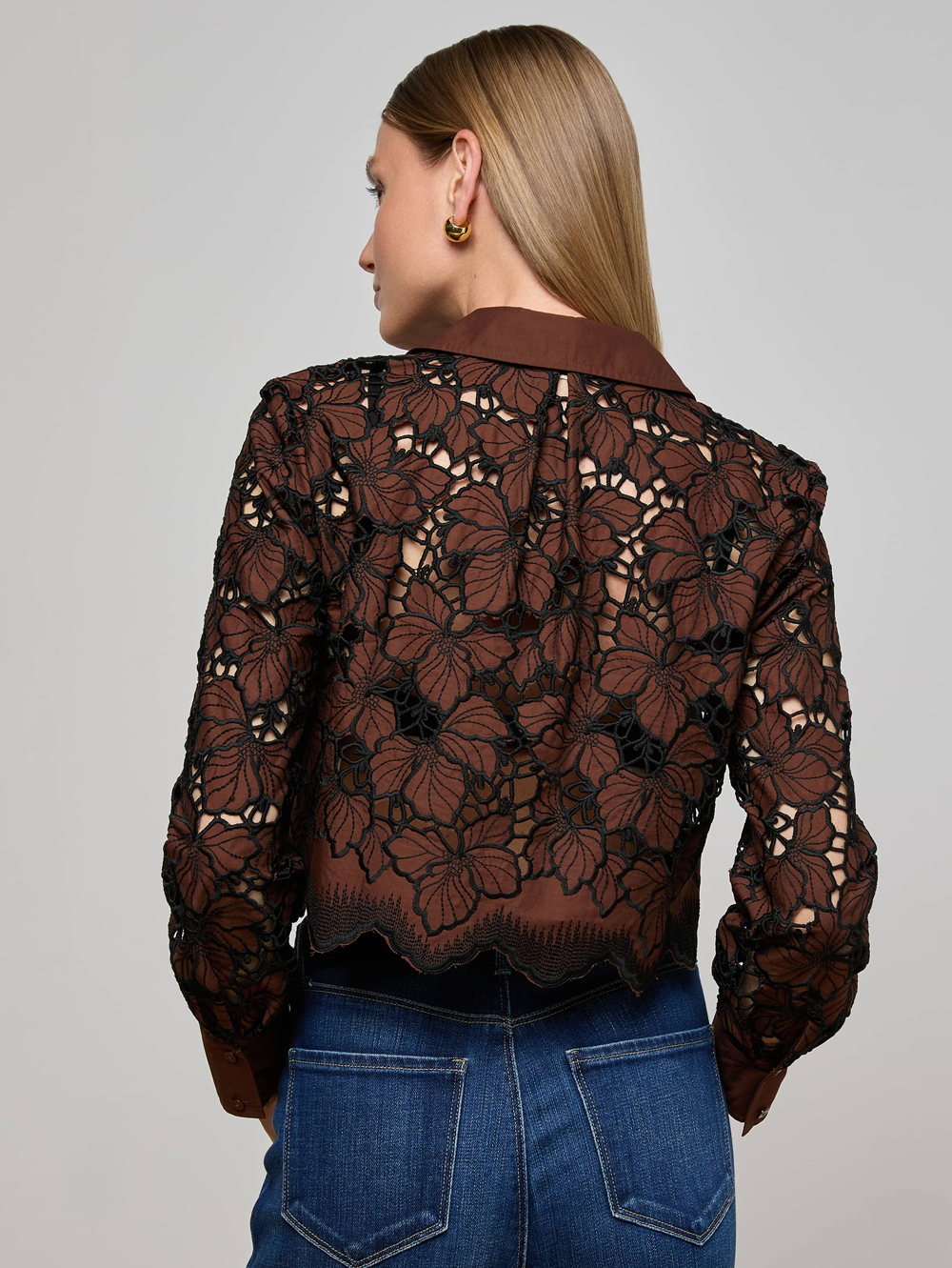 Seychelle Cropped Eyelet Blouse