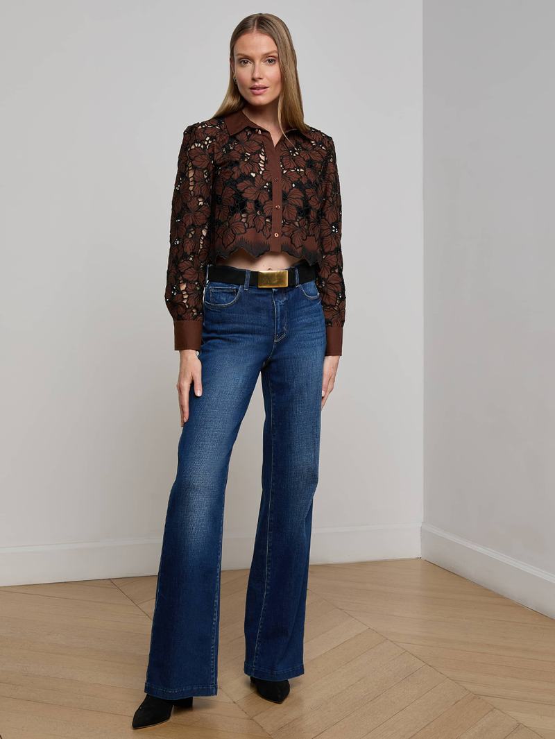 Seychelle Cropped Eyelet Blouse
