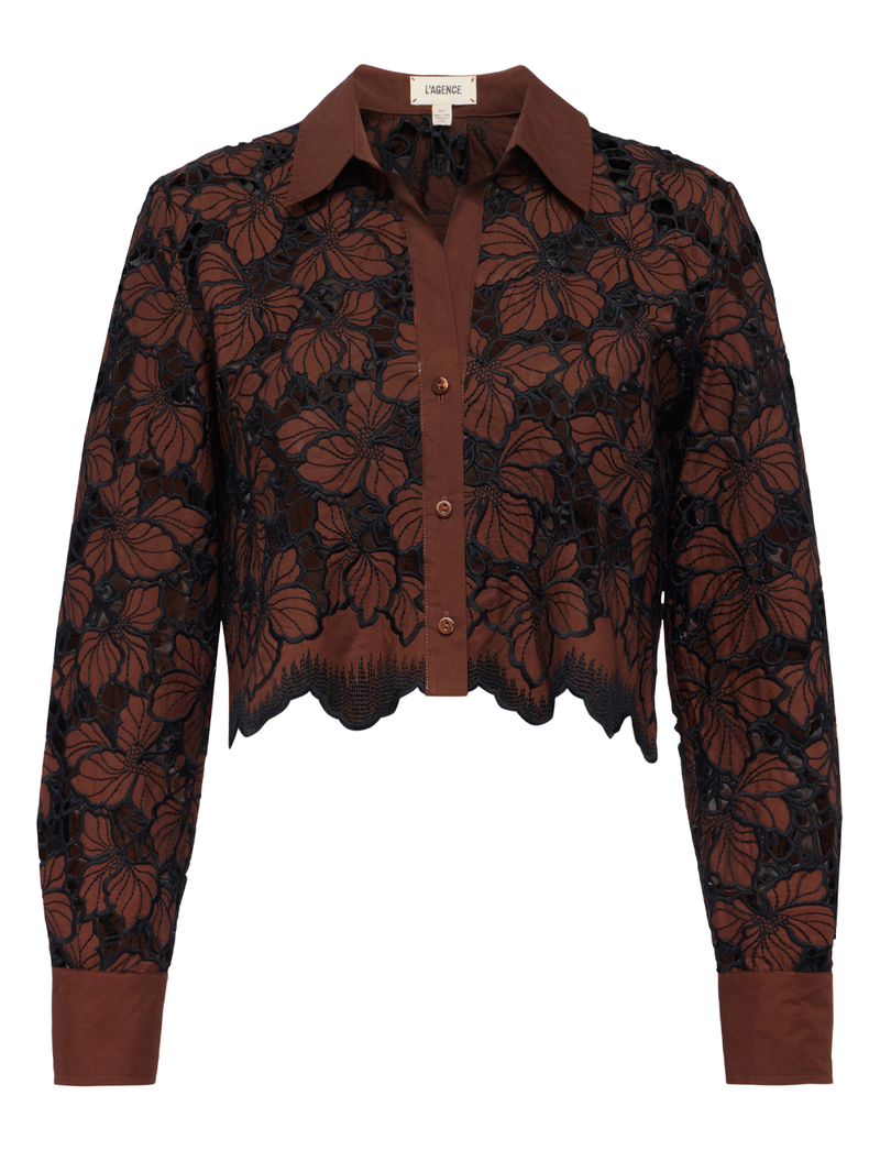 Seychelle Cropped Eyelet Blouse