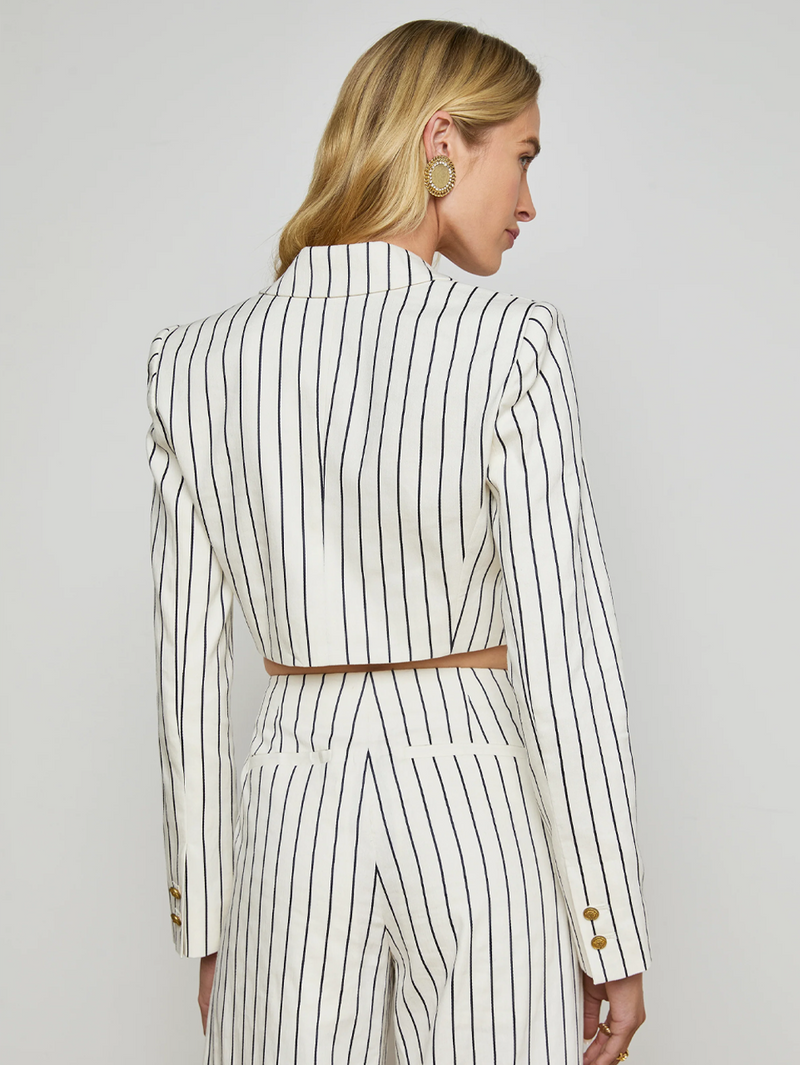 Izzie Striped Cropped Blazer