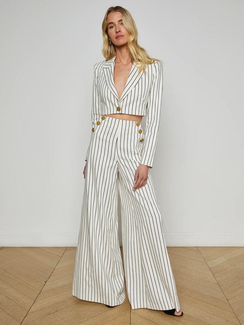 Izzie Striped Cropped Blazer