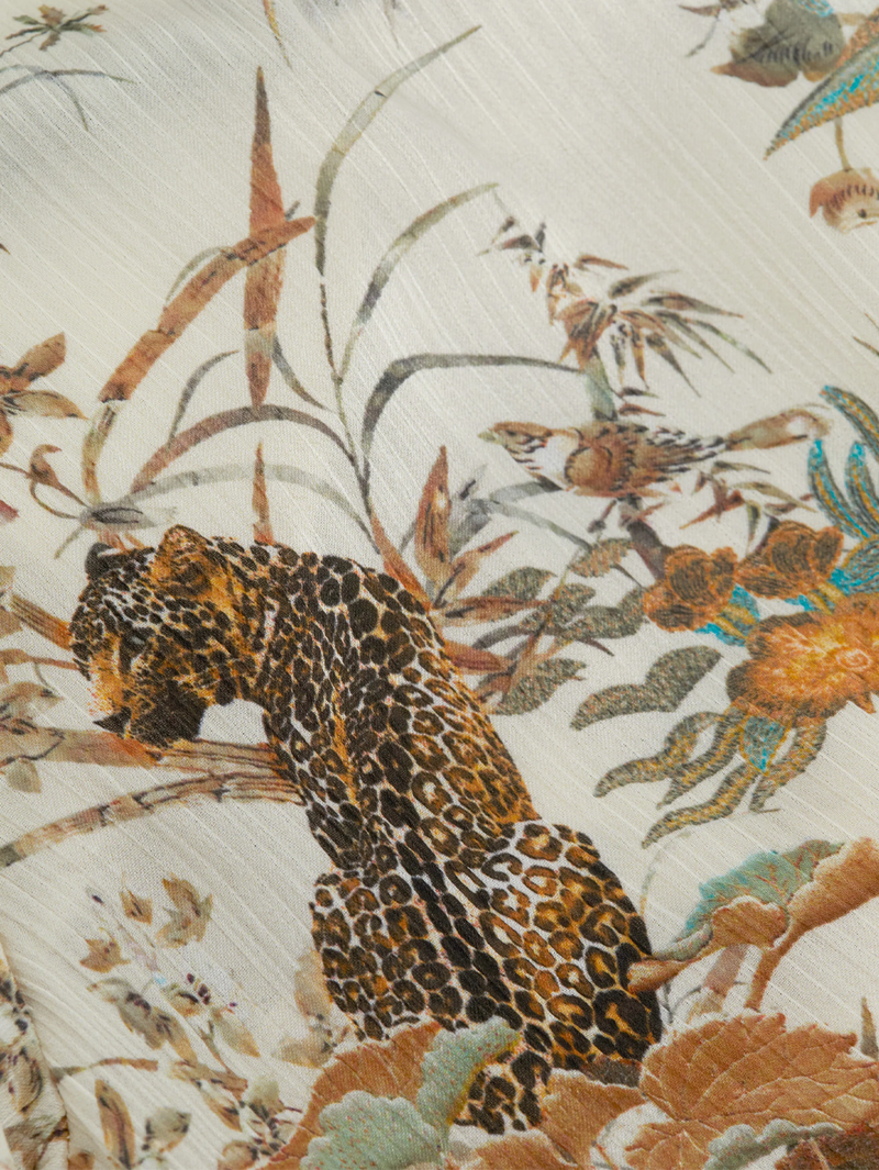 Kyoto Satin Bodysuit in Tapestry Jungle Print