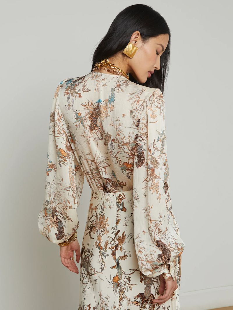 Kyoto Satin Bodysuit in Tapestry Jungle Print