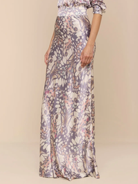 Ryker Silk Maxi Skirt in Multi Wing Butterfly