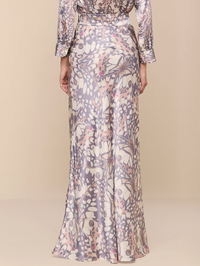 Ryker Silk Maxi Skirt in Multi Wing Butterfly
