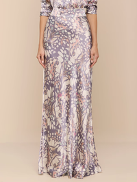 Ryker Silk Maxi Skirt in Multi Wing Butterfly