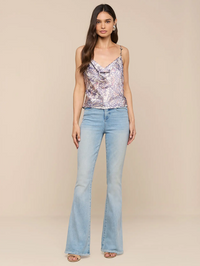 Calista Cowl Satin Camisole in Multi Wing Butterfly