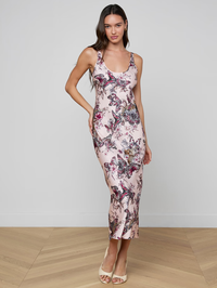 Akiya Satin Butterfly Maxi Dress