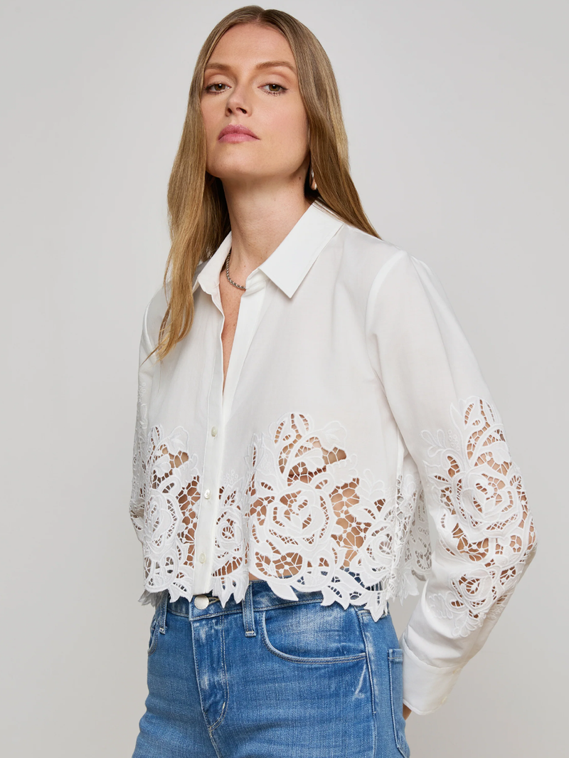 Seychelle Cropped Lace Blouse