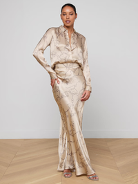 Tyler Silk Blouse in Soft Macadamia