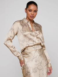Tyler Silk Blouse in Soft Macadamia