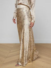 Ryker Silk Maxi Skirt in Soft Macadamia