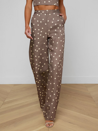 Livvy Straight-Leg Trouser in Cardamom Polka Dot