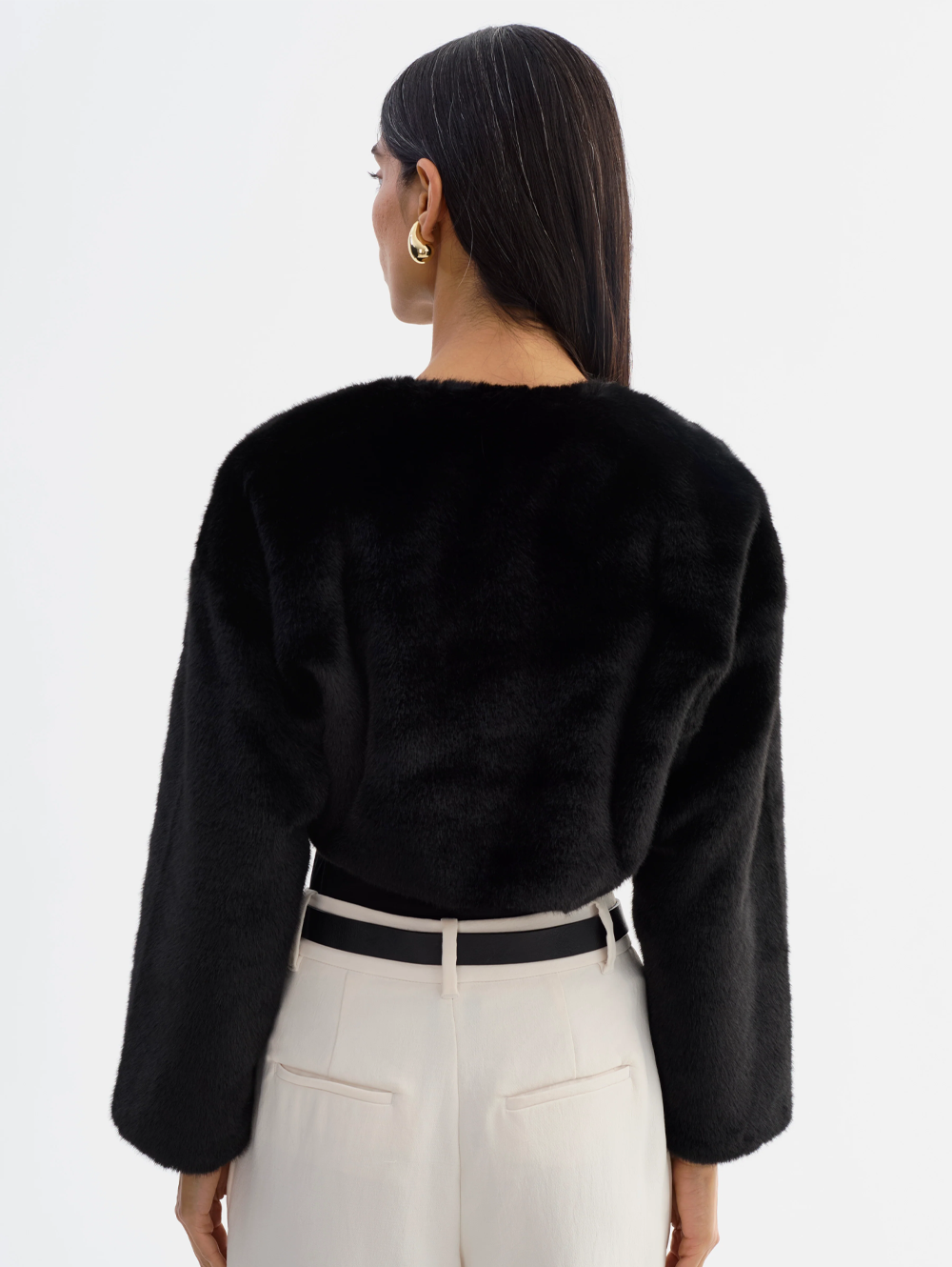 Rowdie Faux Fur Jacket in Black