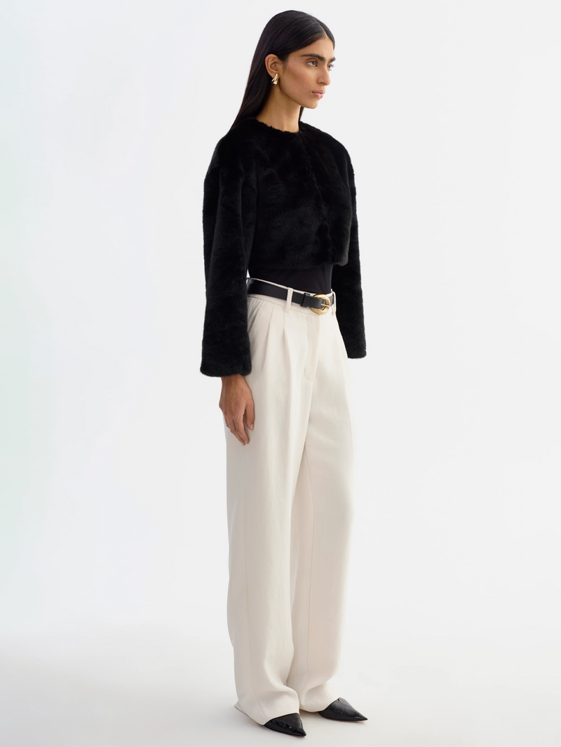 Rowdie Faux Fur Jacket in Black