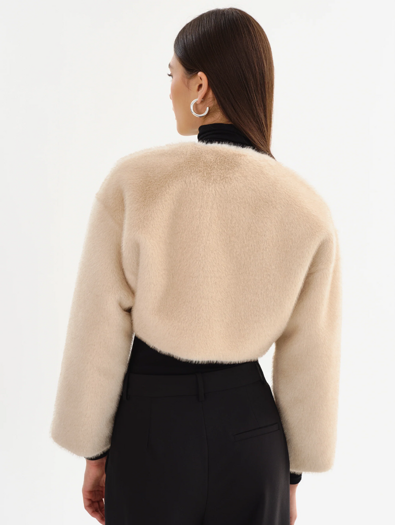 Rowdie Faux Fur Jacket in Angora