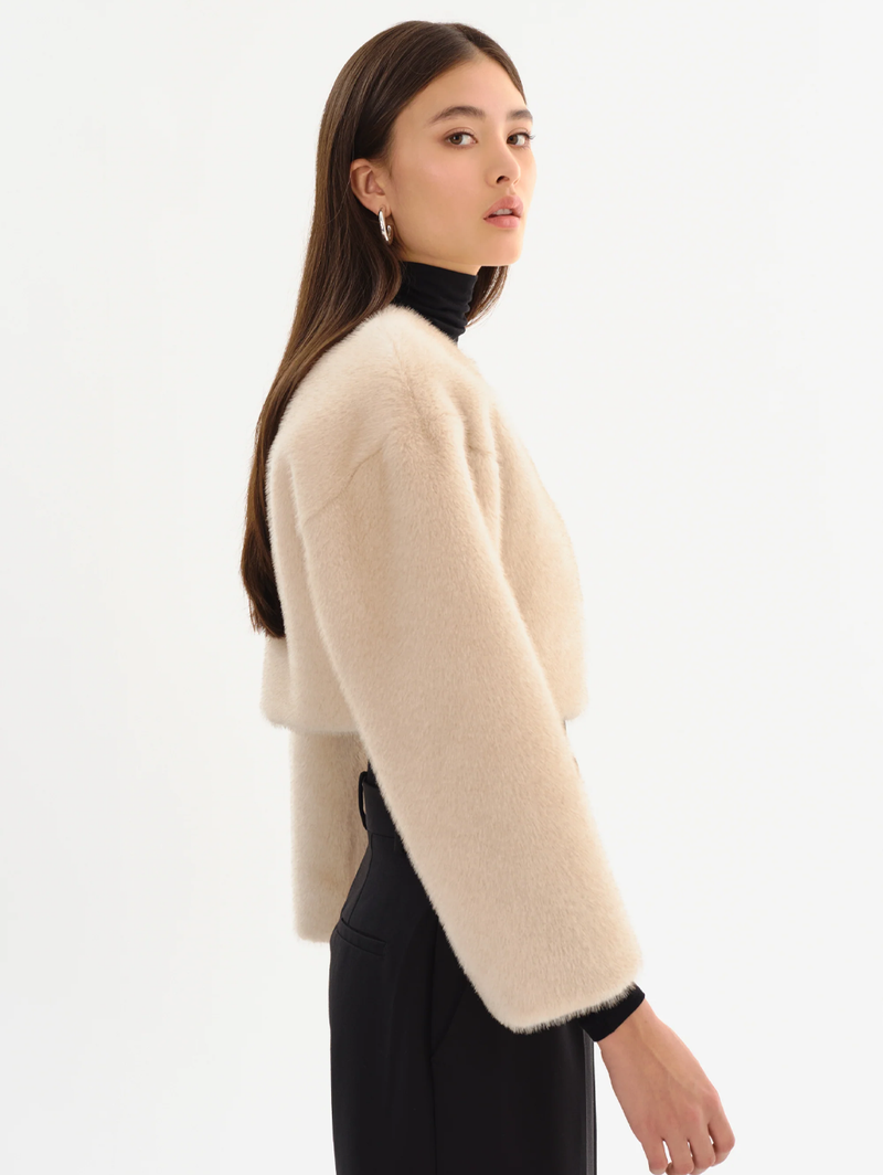 Rowdie Faux Fur Jacket in Angora
