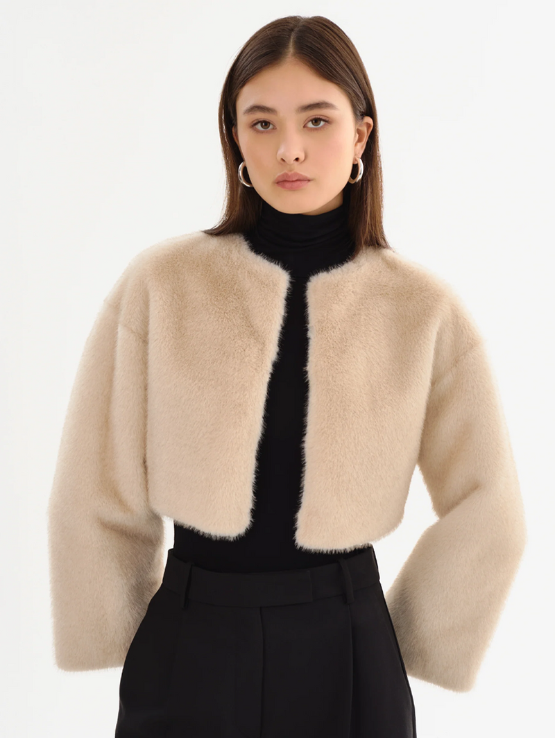 Rowdie Faux Fur Jacket in Angora
