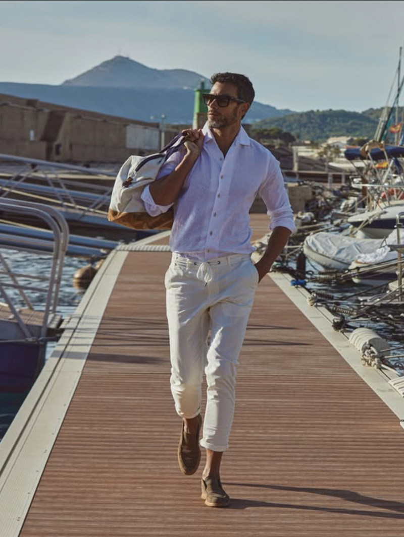 Breeze Linen Long Sleeve Shirt in White