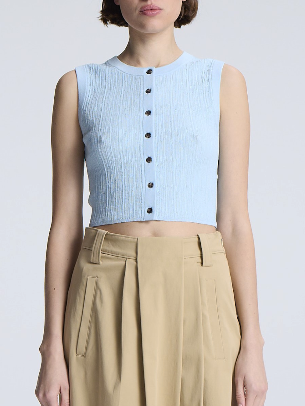 Lottie Cropped Fine Cotton Knit Top