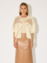 MAIAMI Palm Cardigan In Creme in CREME – Image 1