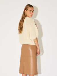 MAIAMI Palm Cardigan In Creme in CREME – Image 2