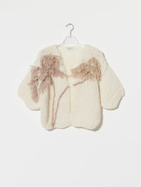 MAIAMI Palm Cardigan In Creme in CREME – Image 5